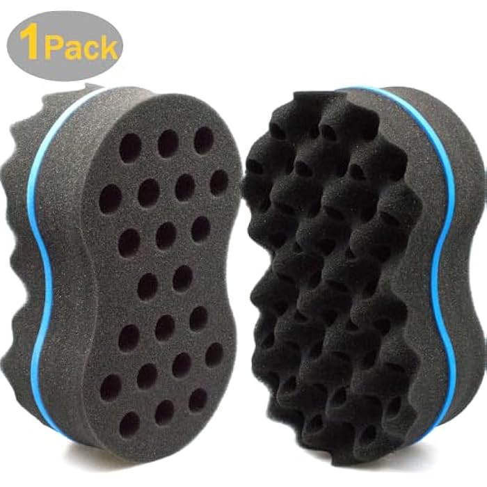 MTWIST Hair Sponge Brush Two Sides Dread Dreading Wave ing Foam Afro Barber Curl Sponge for Women and Men Boy Girl Small and Big Holes 1 Pcs - Image 2
